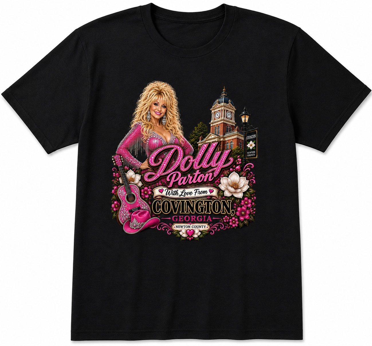 Dolly Parton With Love From Covington Georgia black t-shirt